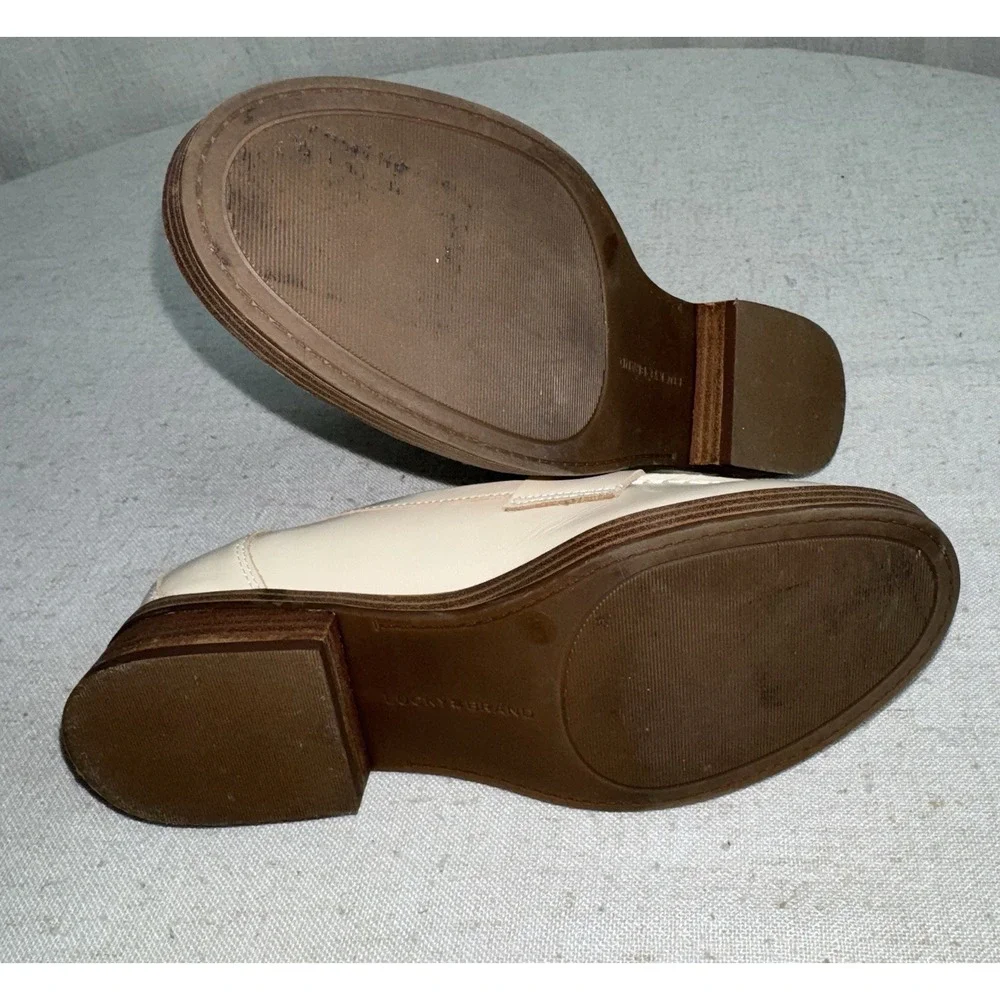 LUCKY BRAND‎ Floriss Penny Loafers Tailored Beige Vanilla Leather Women's 8